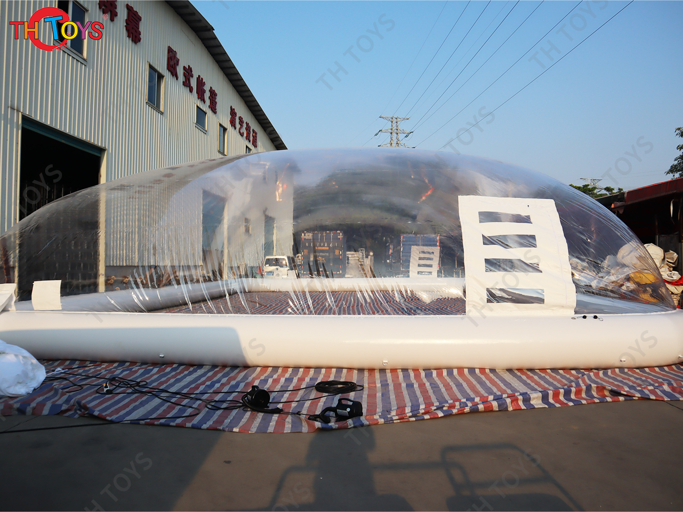Outdoor commercial transparent inflatable pool cover swimming pool dome tent