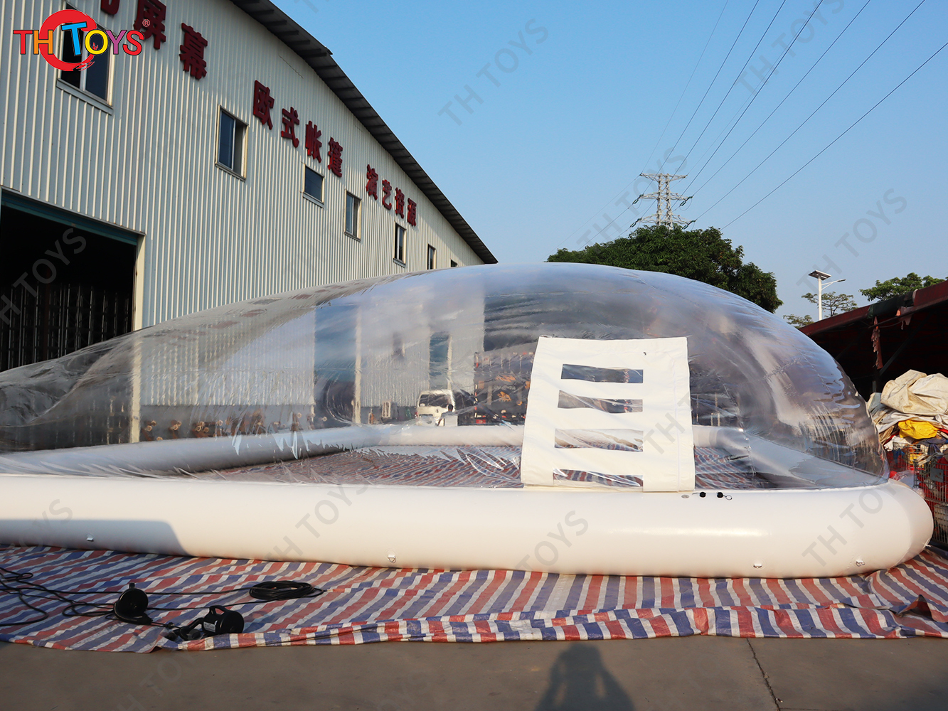 Outdoor commercial transparent inflatable pool cover swimming pool dome tent