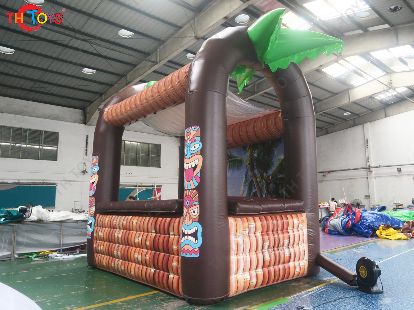 4.5x3x3.5mH Beach Party Inflatable Tiki Bar Exhibition Serving bar Inflatable Pub Tent for sale
