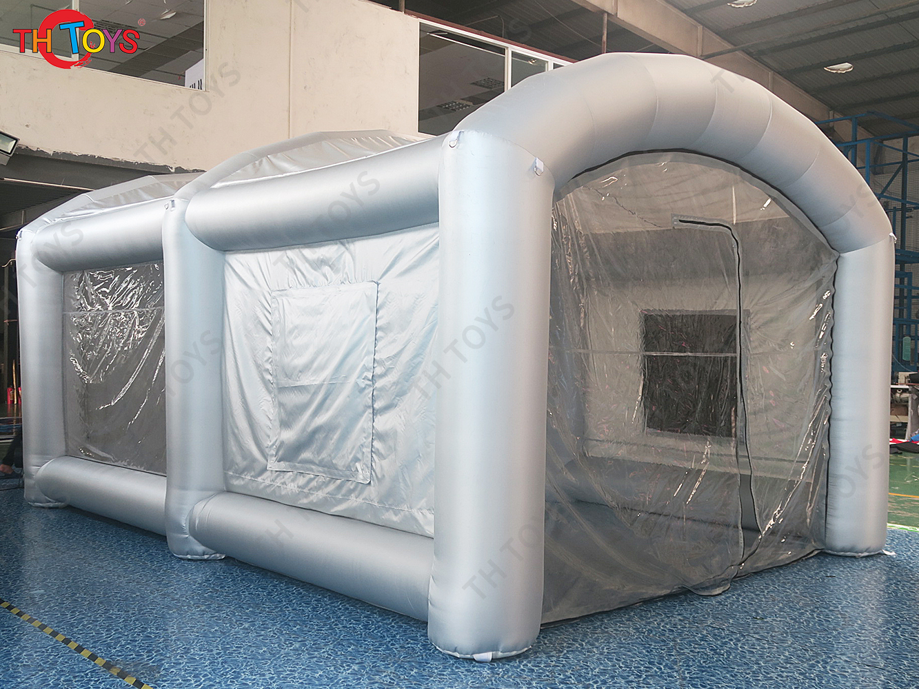  Gate Grey Inflatable Spray Booth Oxford Material Mobile Paint Booths for Car Painting