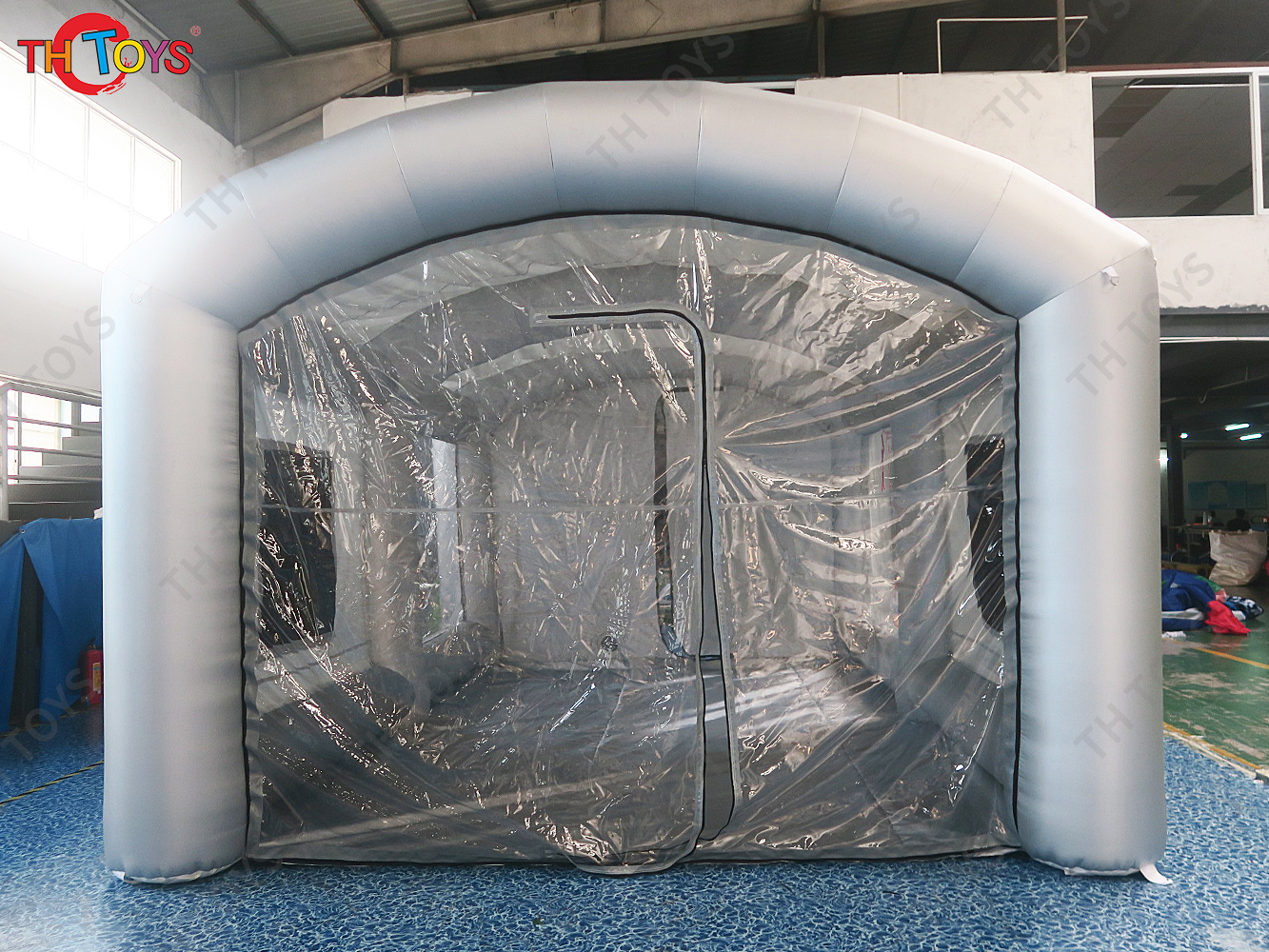  Gate Grey Inflatable Spray Booth Oxford Material Mobile Paint Booths for Car Painting
