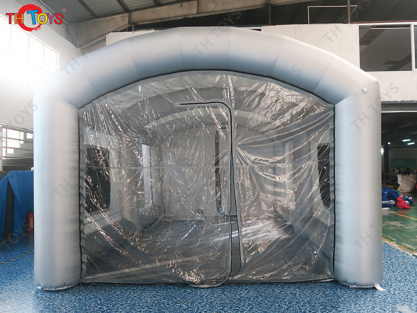 Gate Grey Inflatable Spray Booth Oxford Material Mobile Paint Booths for Car Painting