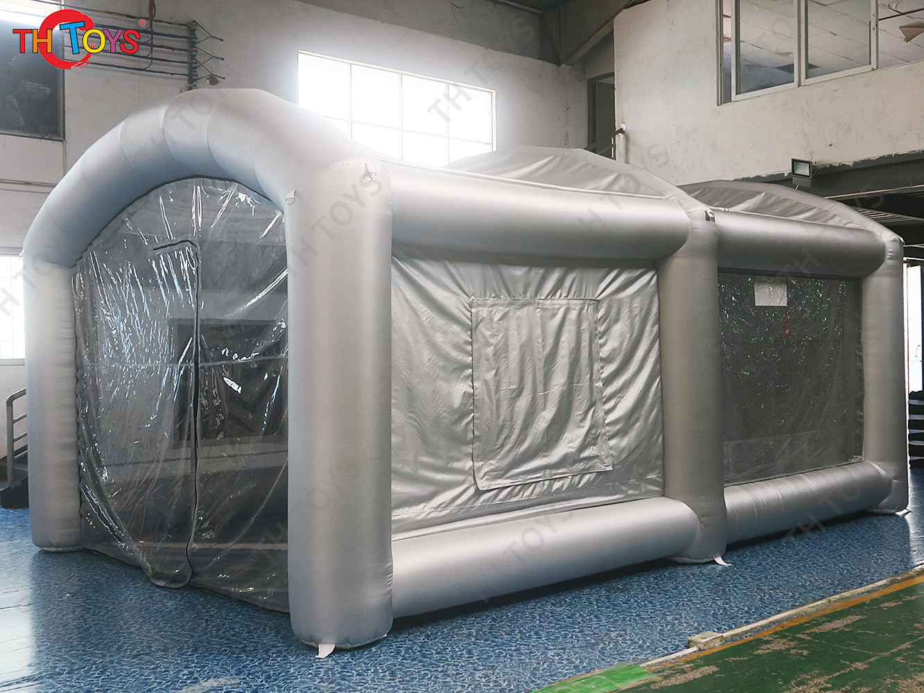 Gate Grey Inflatable Spray Booth Oxford Material Mobile Paint Booths for Car Painting