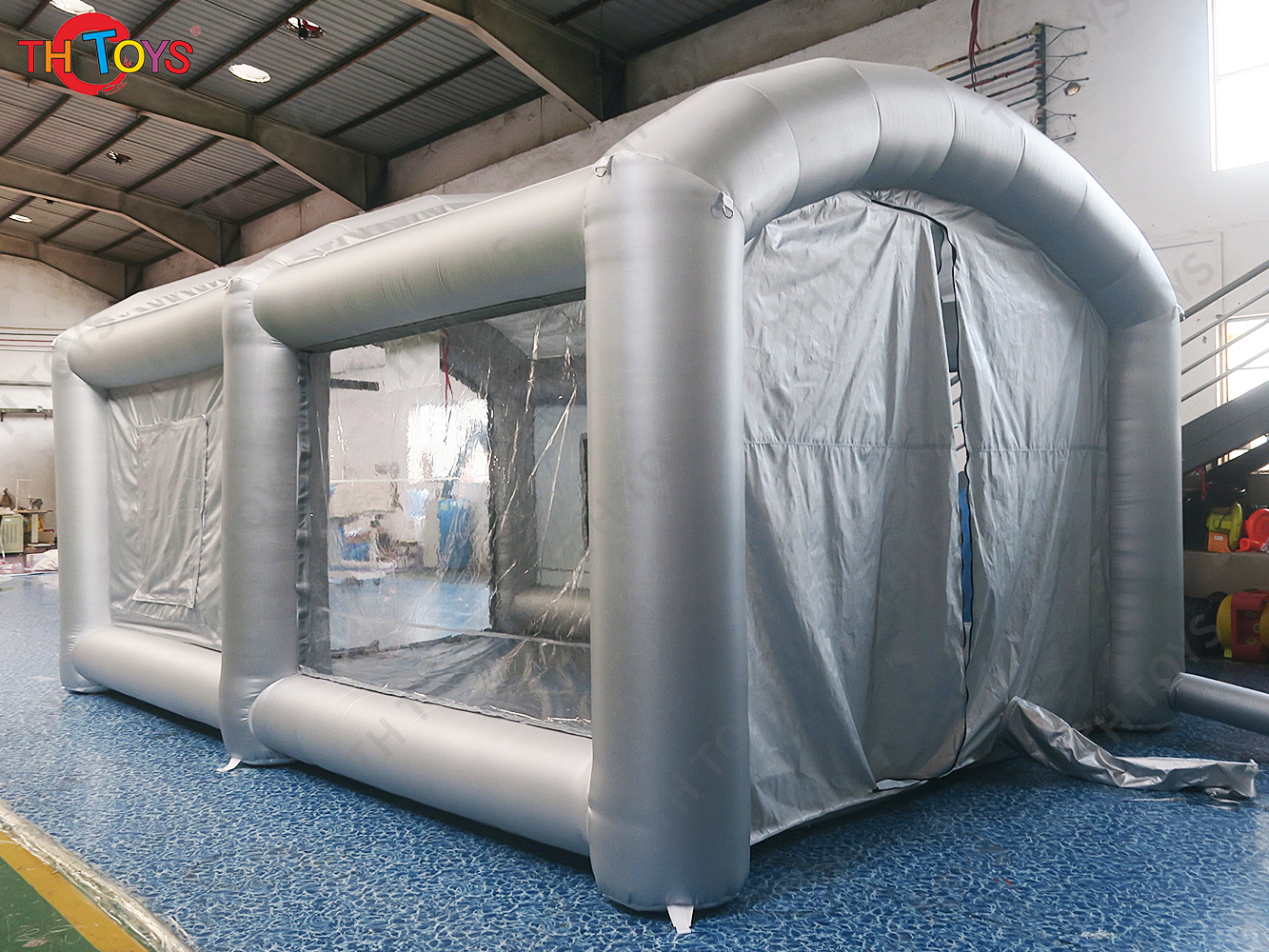 Gate Grey Inflatable Spray Booth Oxford Material Mobile Paint Booths for Car Painting