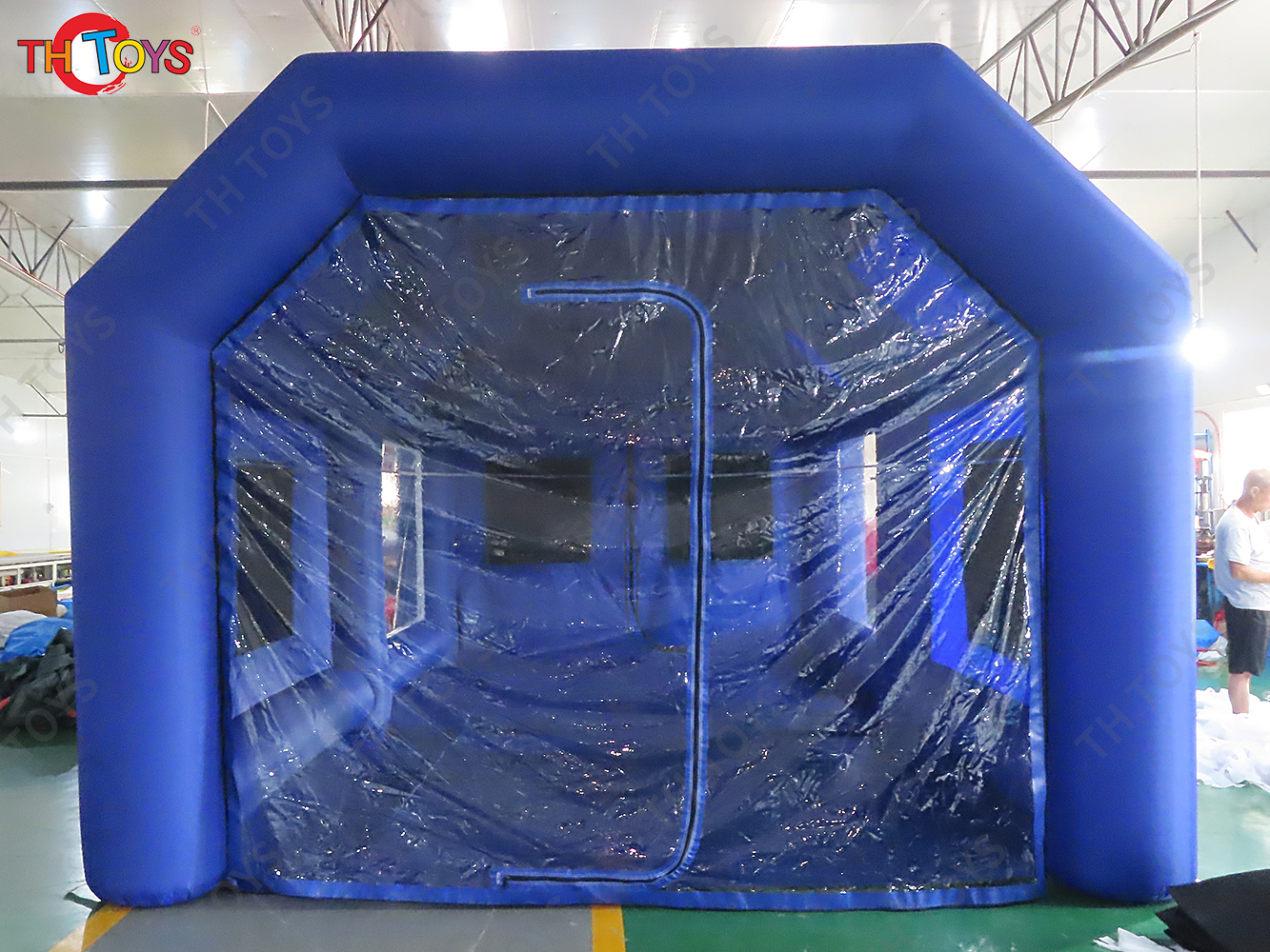 Blue Color Cheap Inflatable Spray Paint Booth Car Cover Tent Outdoor Cars Garage Spray Cabin with Blower