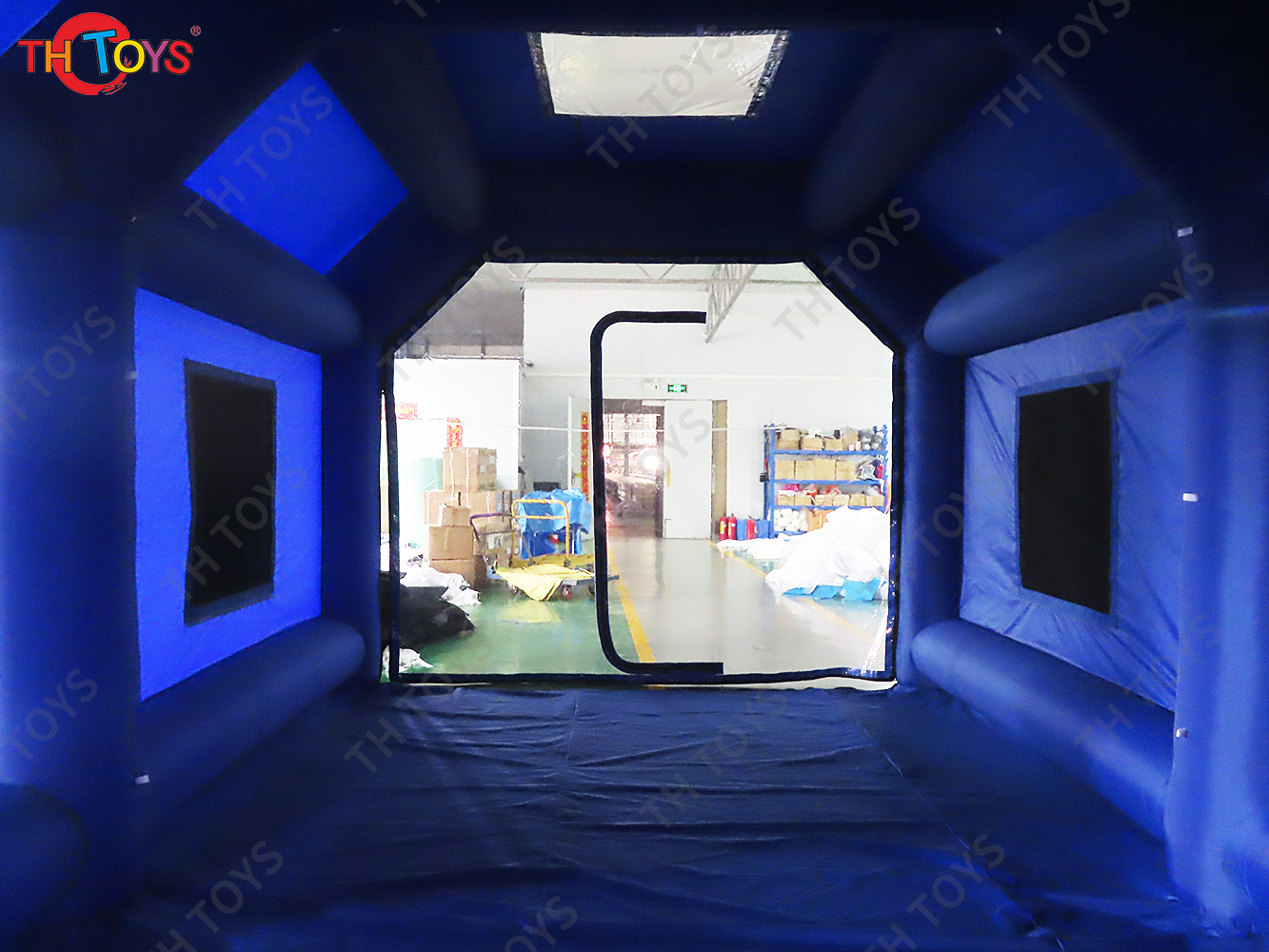 Blue Color Cheap Inflatable Spray Paint Booth Car Cover Tent Outdoor Cars Garage Spray Cabin with Blower