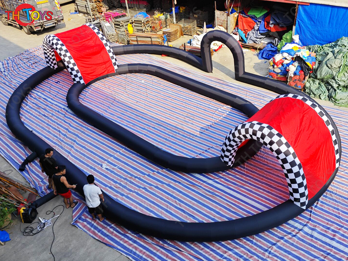 inflatable car track way,inflatable go kart track for zorb ball toy car court