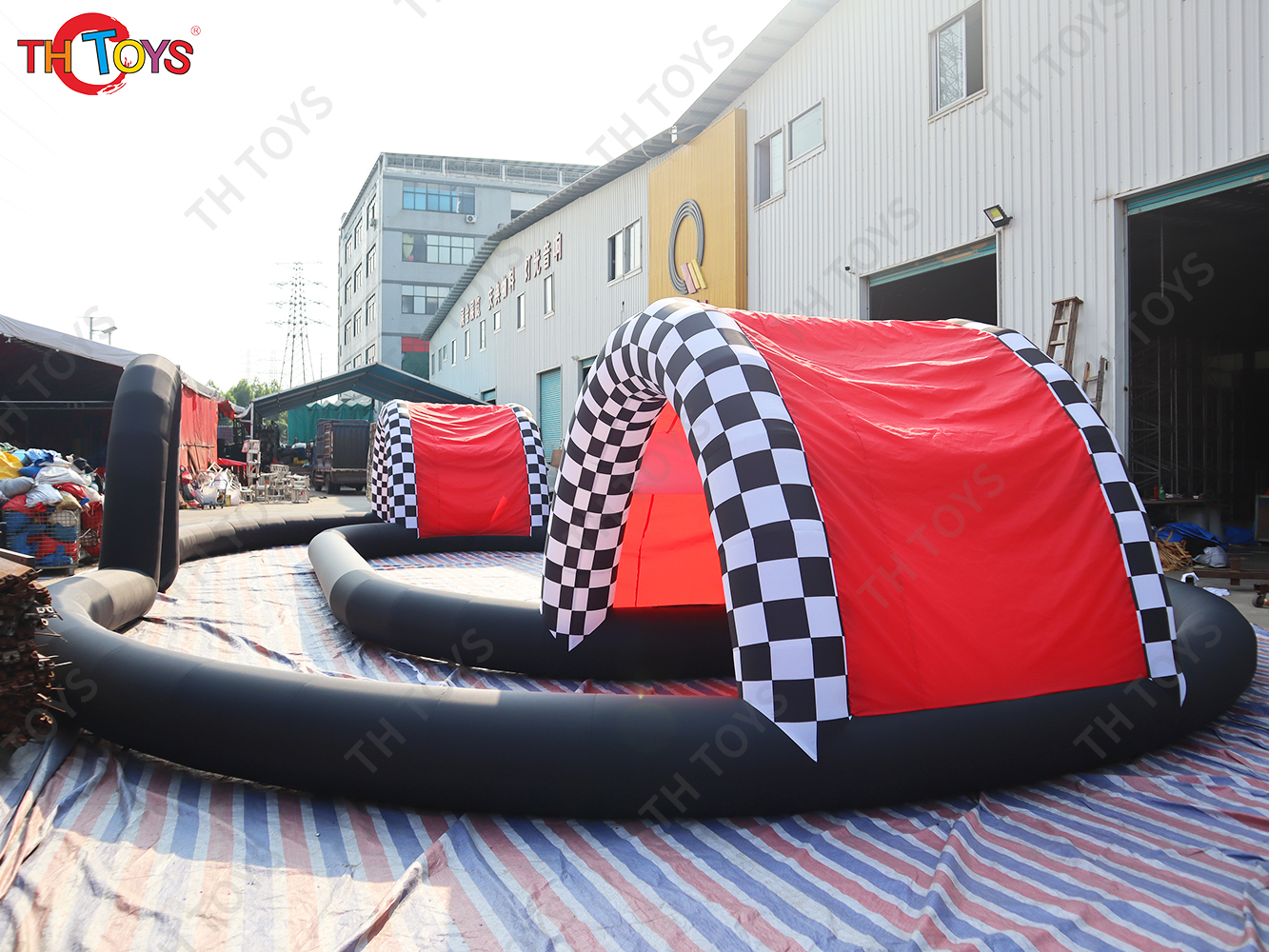 inflatable car track way,inflatable go kart track for zorb ball toy car court