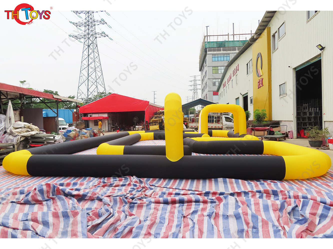 outdoor inflatable race track, inflatable go kart track inflatable racing car track