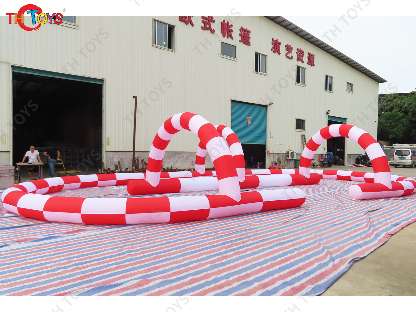 outdoor portable Inflatable Sport Game Zorb Ball Go Kart track,customized inflatable car border