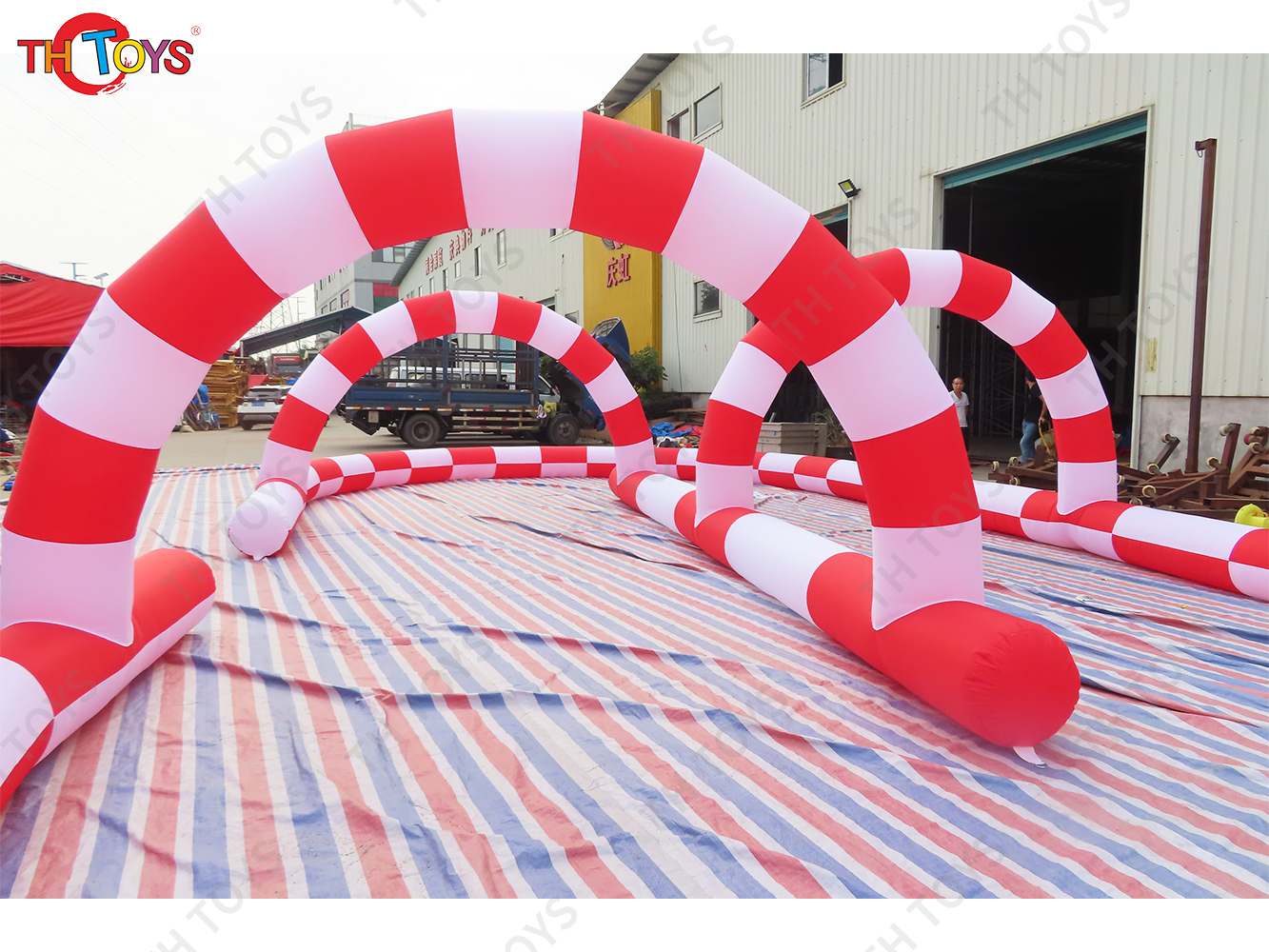 outdoor portable Inflatable Sport Game Zorb Ball Go Kart track,customized inflatable car border