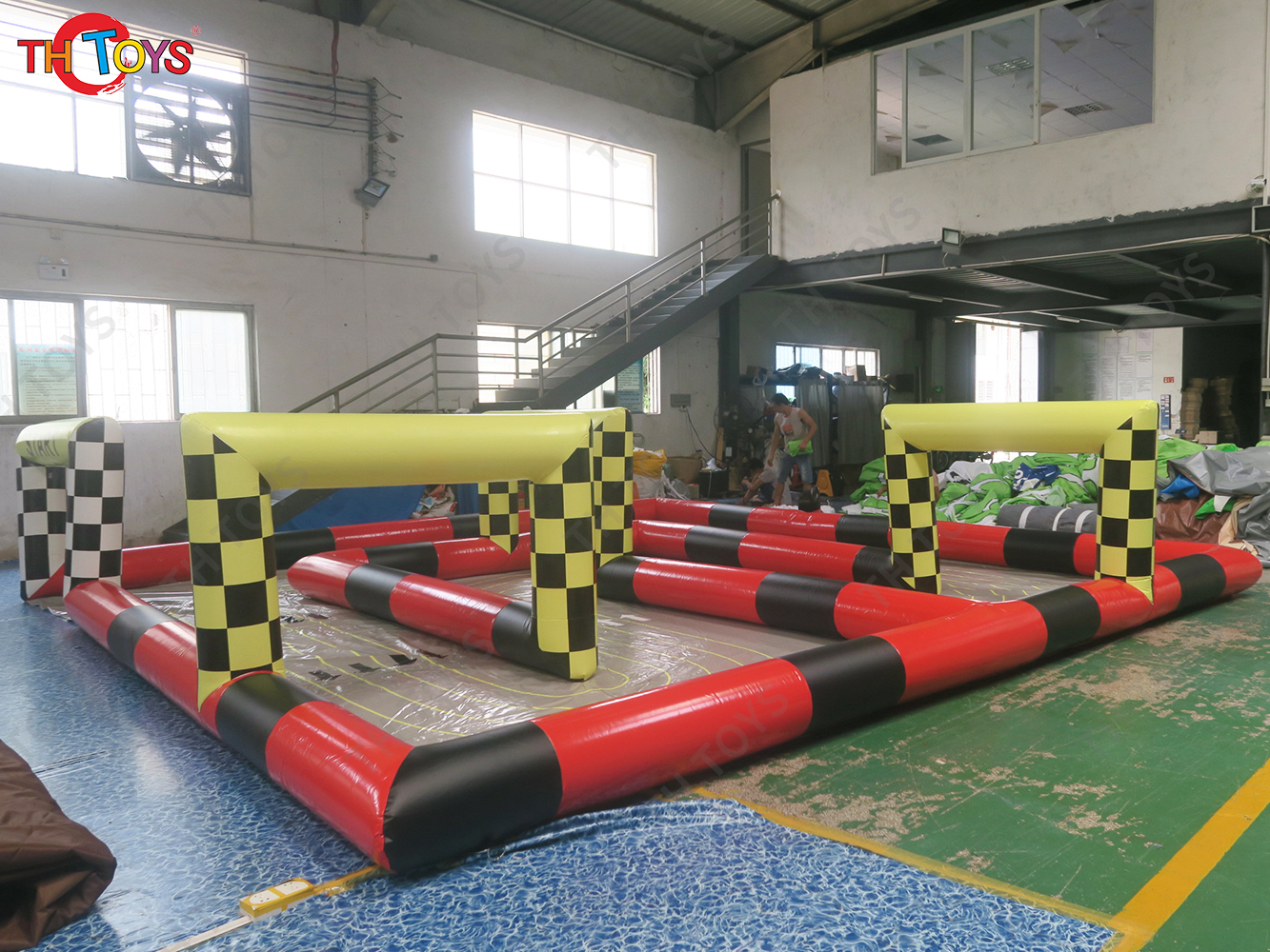6.6x6.6m Air Tight Inflatable Race Track for RC Go Kart Didi Car Running Court