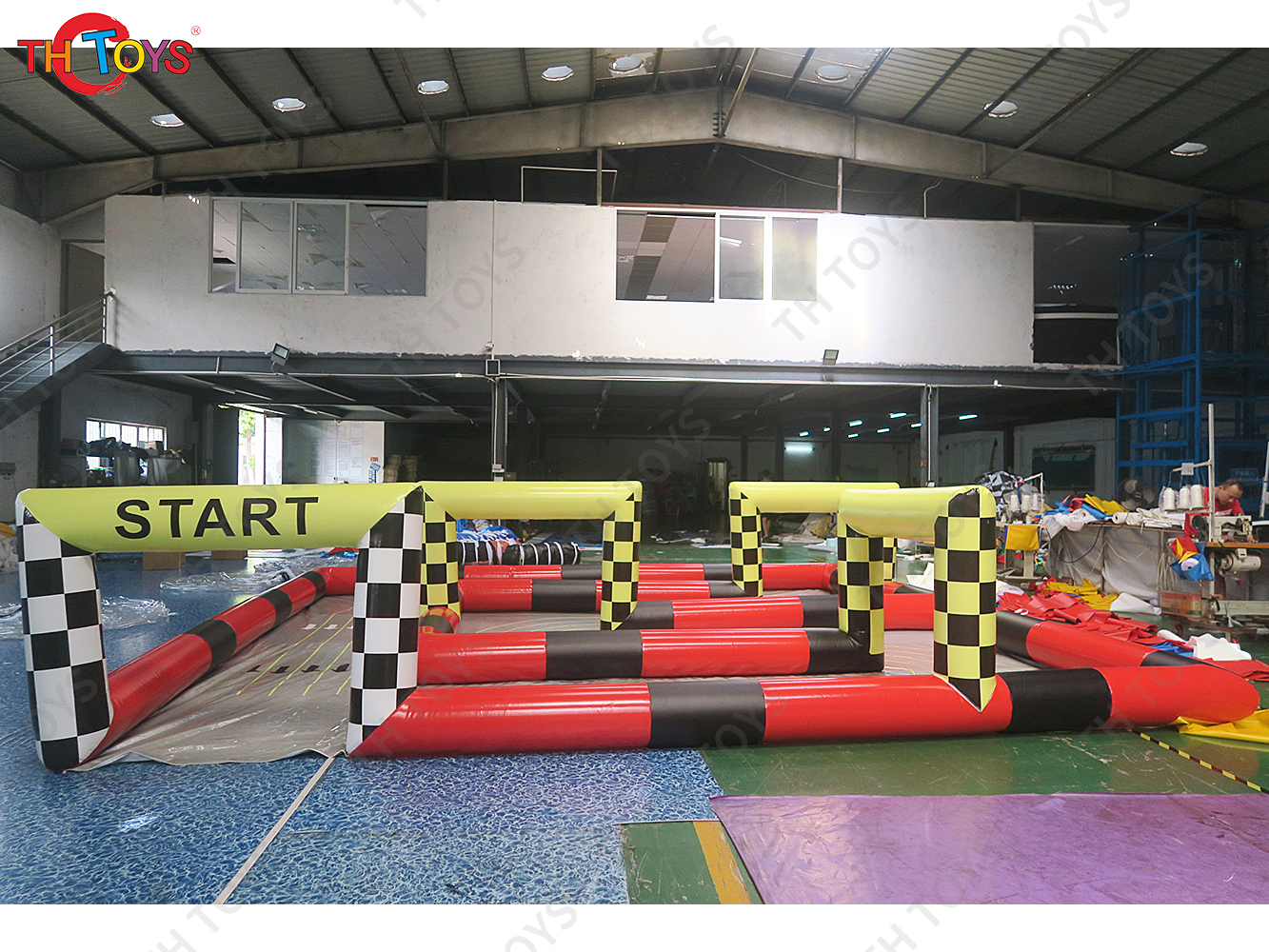 6.6x6.6m Air Tight Inflatable Race Track for RC Go Kart Didi Car Running Court