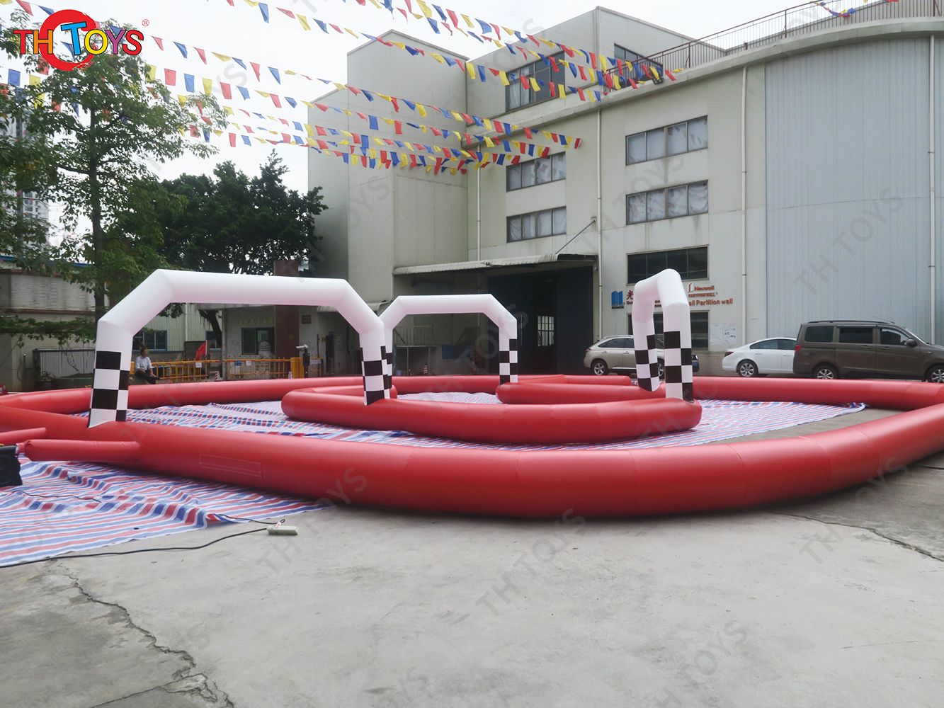 inflatable go kart race track sport game racing track for competition inflatable zorb ball track