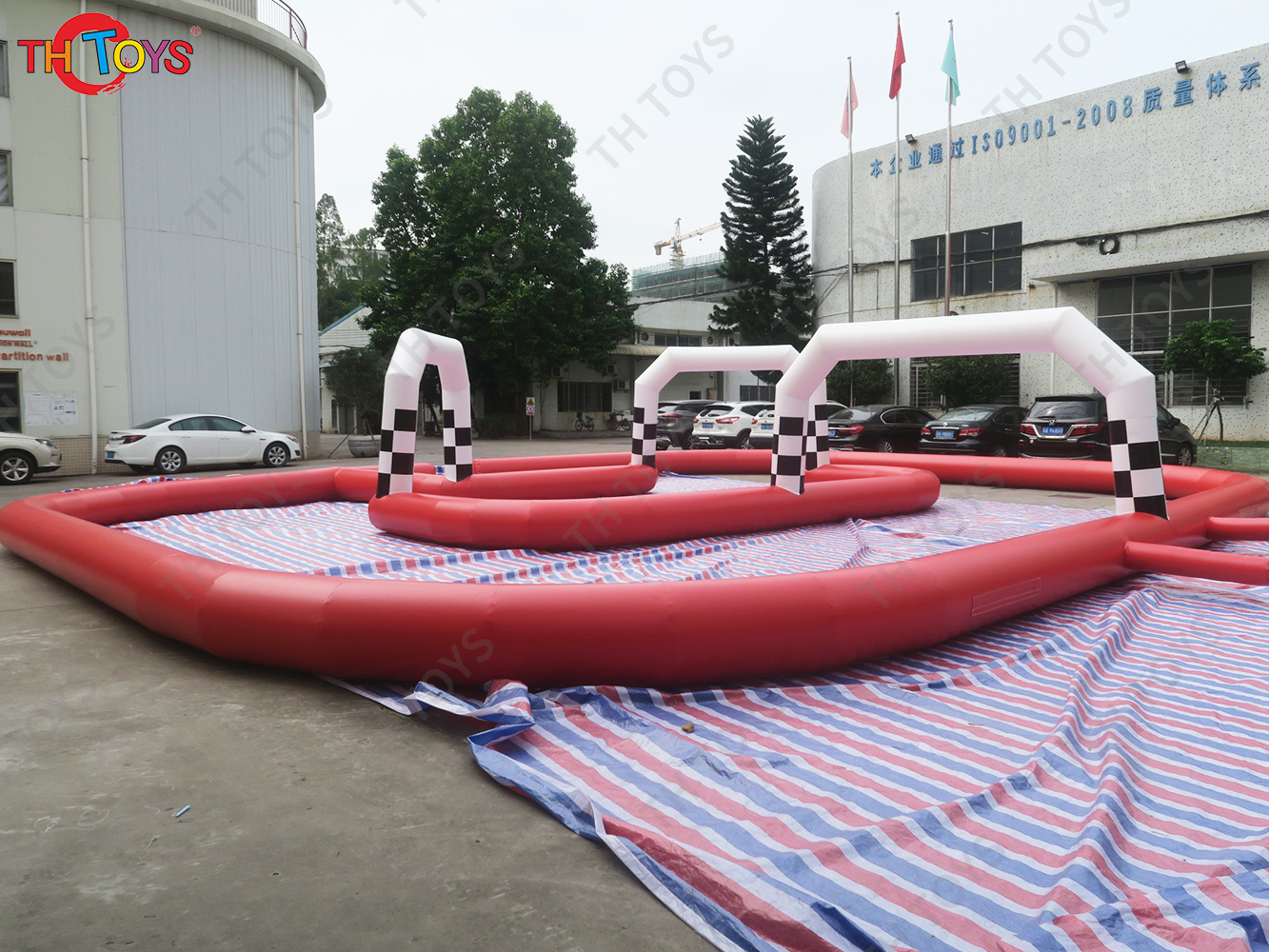 inflatable go kart race track sport game racing track for competition inflatable zorb ball track