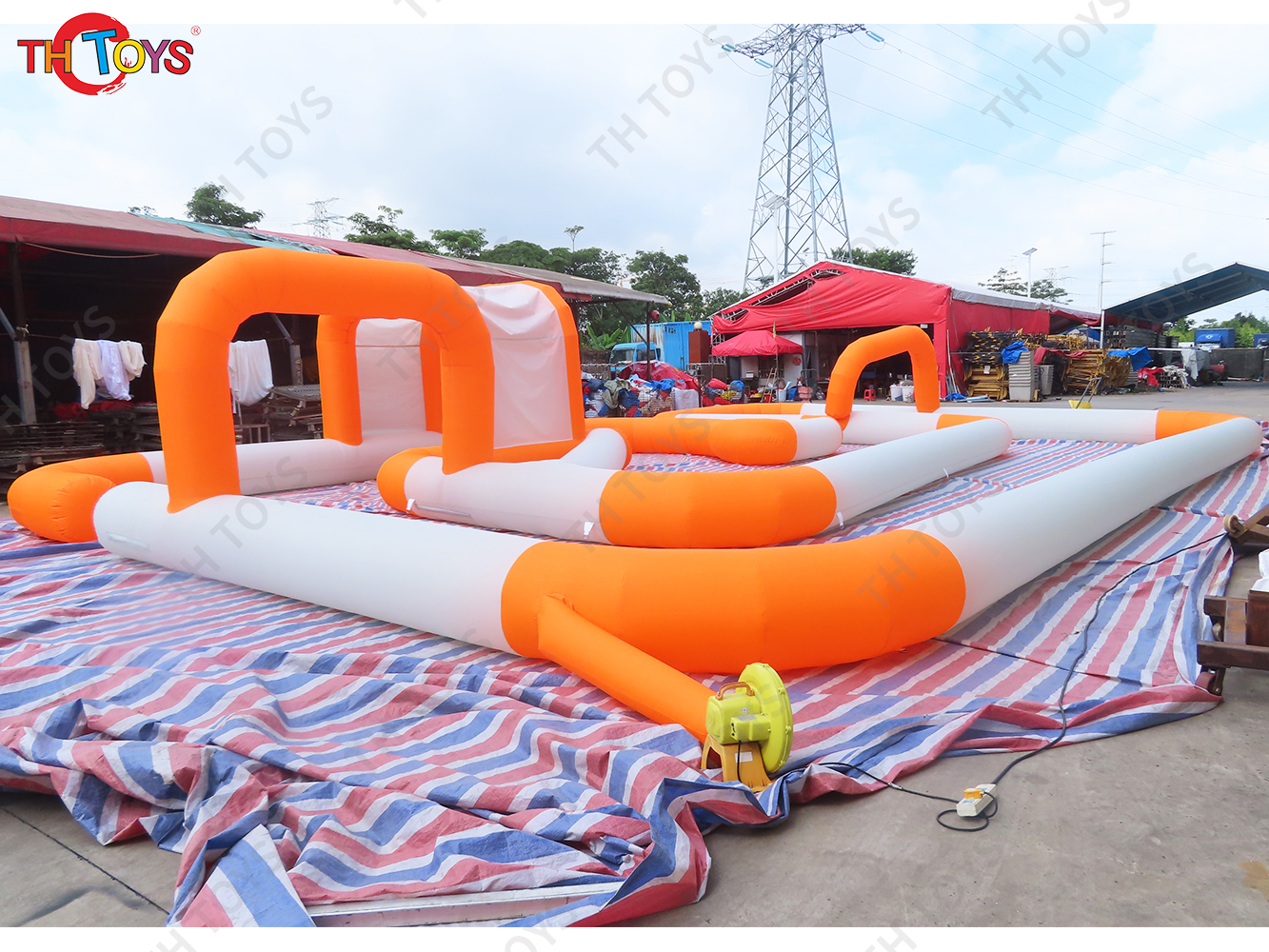 Orange Car Race Inflatable Air Track Carnival Sport Game
