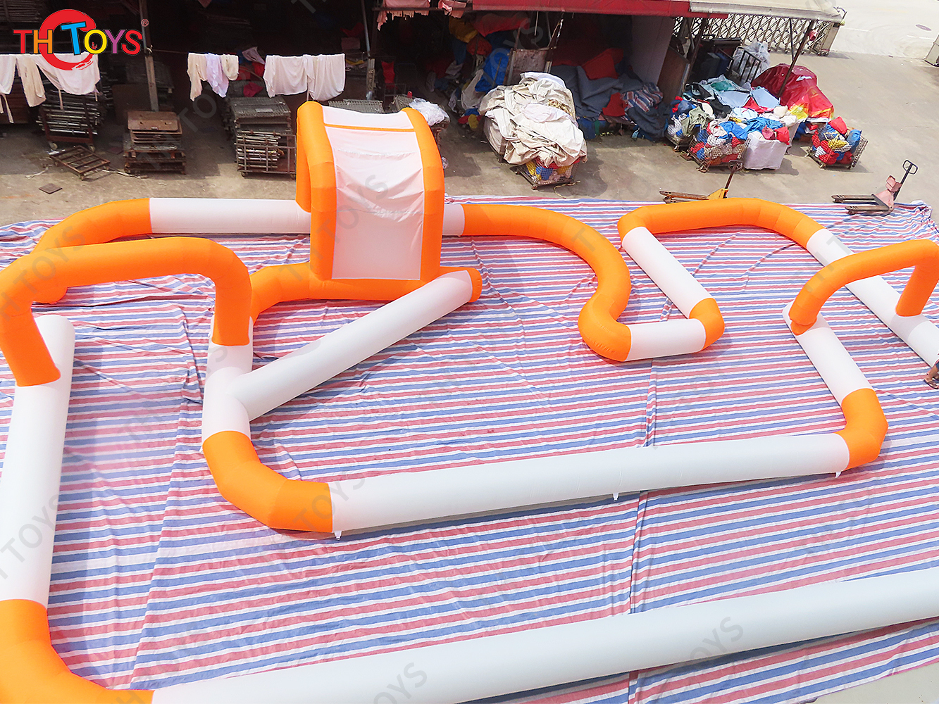 Orange Car Race Inflatable Air Track Carnival Sport Game