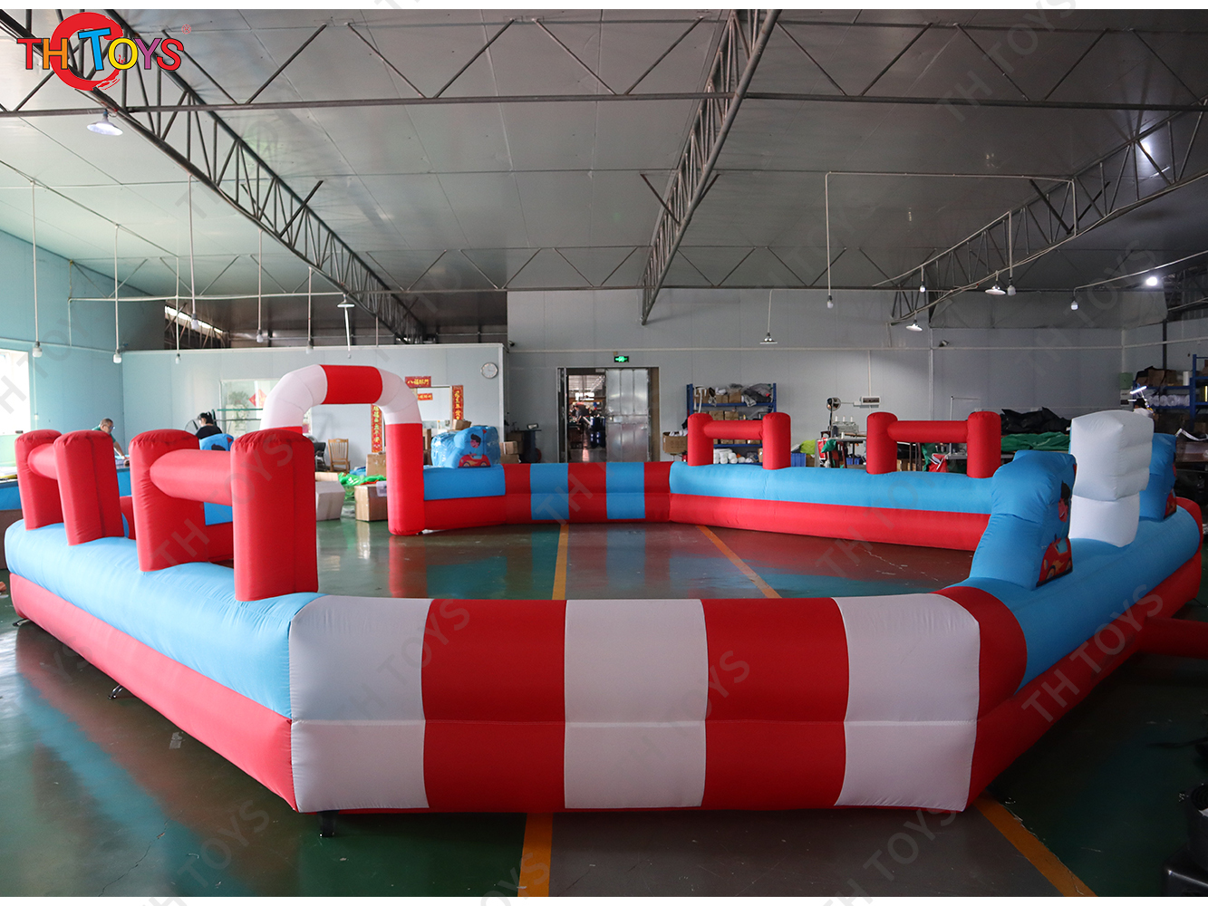 Outdoor Bumper Car Speedway Racing Track, cheap Inflatable Go Kart Zorb Ball Race Track for kids