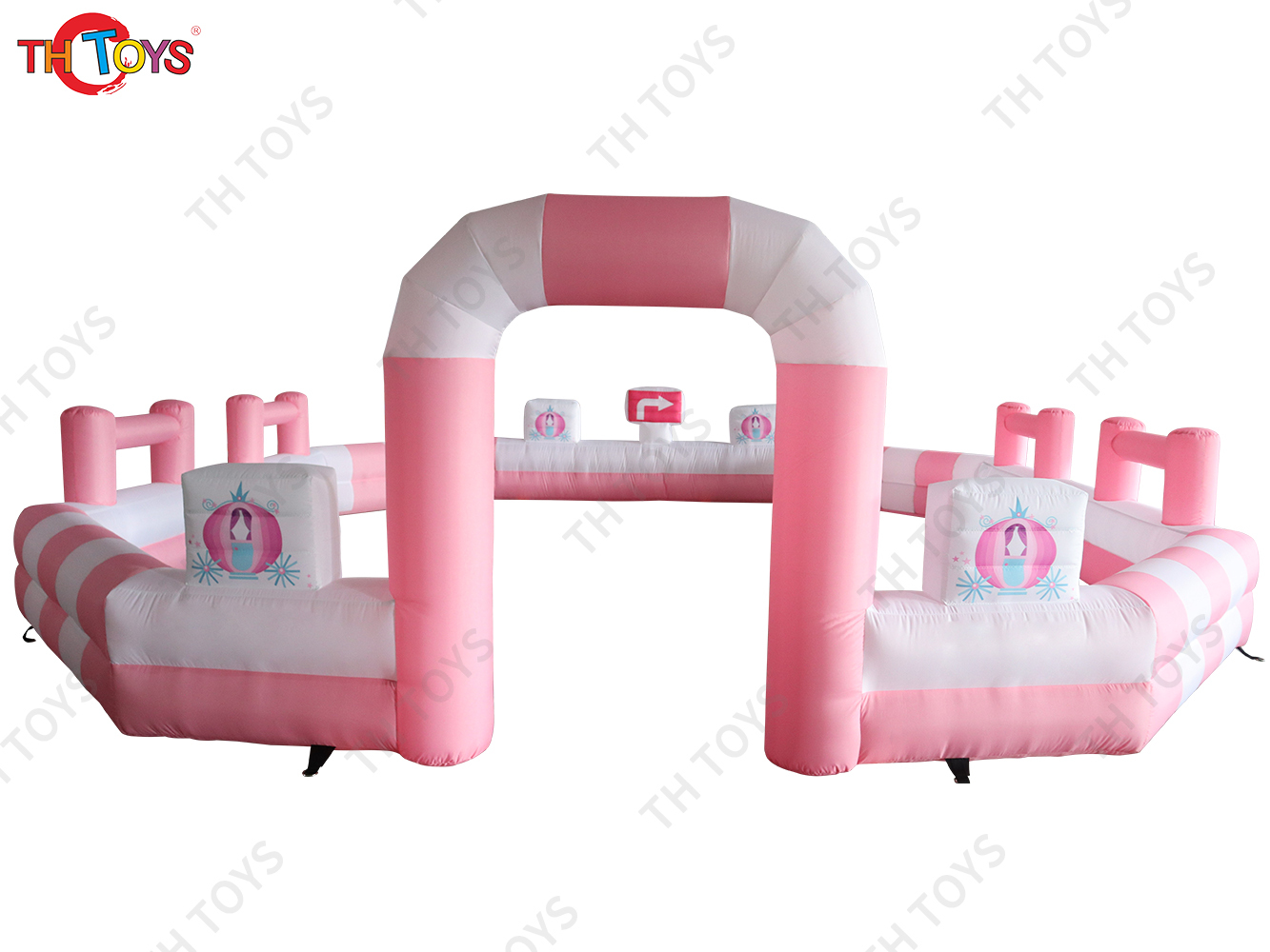 Outdoor Bumper Car Speedway Racing Track, cheap Inflatable Go Kart Zorb Ball Race Track for kids