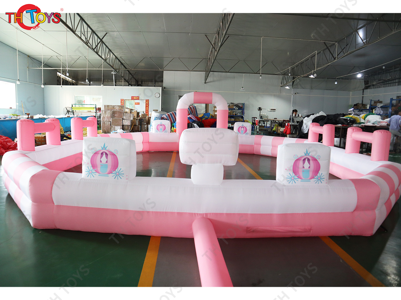 Outdoor Bumper Car Speedway Racing Track, cheap Inflatable Go Kart Zorb Ball Race Track for kids