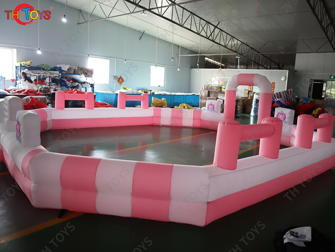 Outdoor Bumper Car Speedway Racing Track, cheap Inflatable Go Kart Zorb Ball Race Track for kids