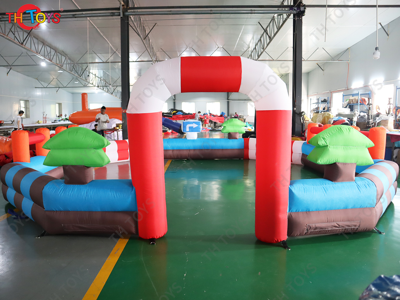 Inflatable Go Kart Race Track/Commercial Inflatable Track for Zorb Ball/Large Kids Adults Bumper Car Racer Arena