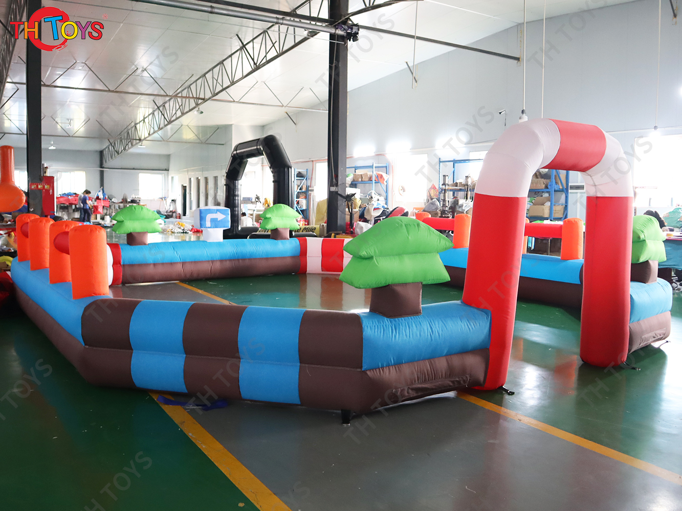 Inflatable Go Kart Race Track/Commercial Inflatable Track for Zorb Ball/Large Kids Adults Bumper Car Racer Arena