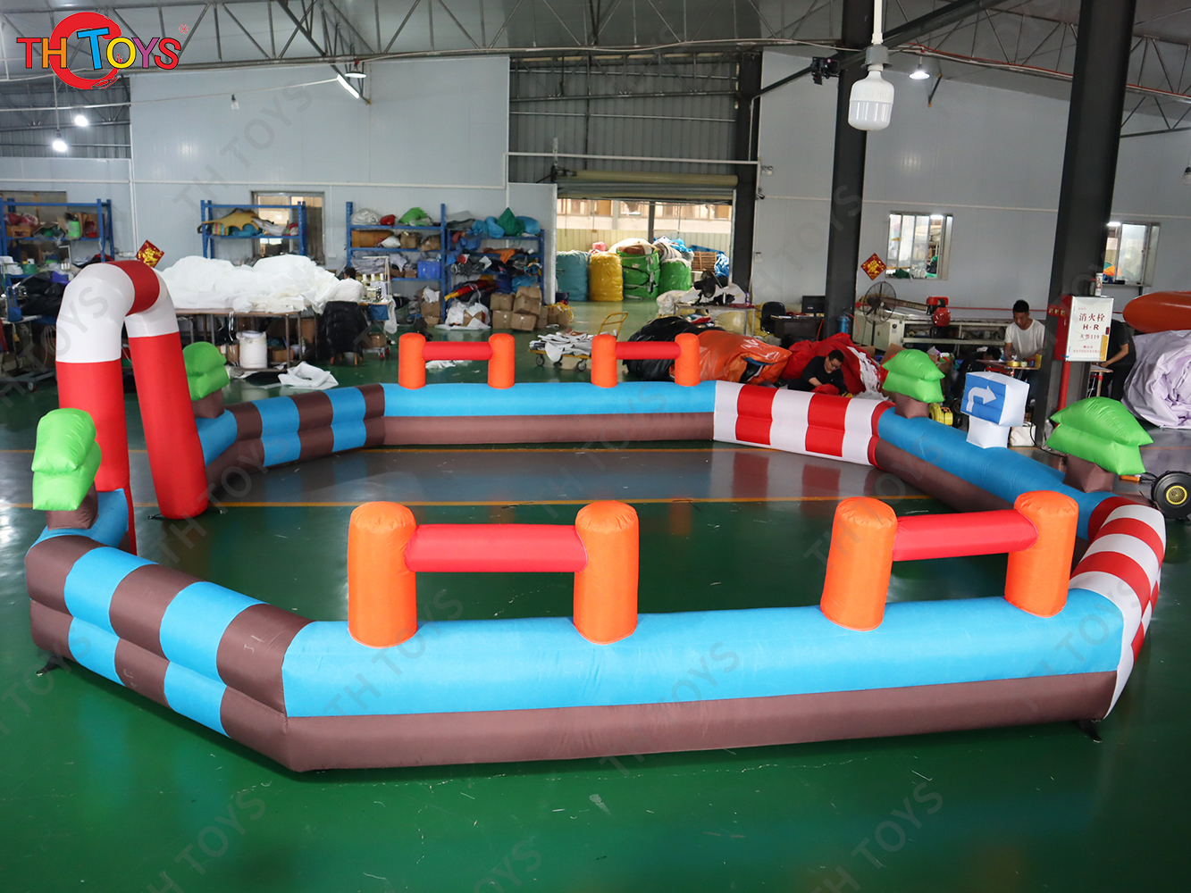 Inflatable Go Kart Race Track/Commercial Inflatable Track for Zorb Ball/Large Kids Adults Bumper Car Racer Arena
