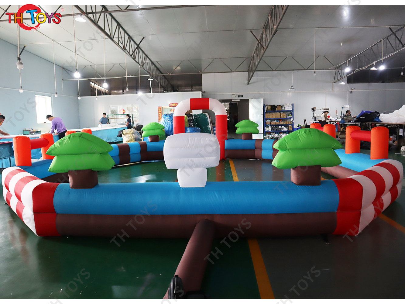 Inflatable Go Kart Race Track/Commercial Inflatable Track for Zorb Ball/Large Kids Adults Bumper Car Racer Arena