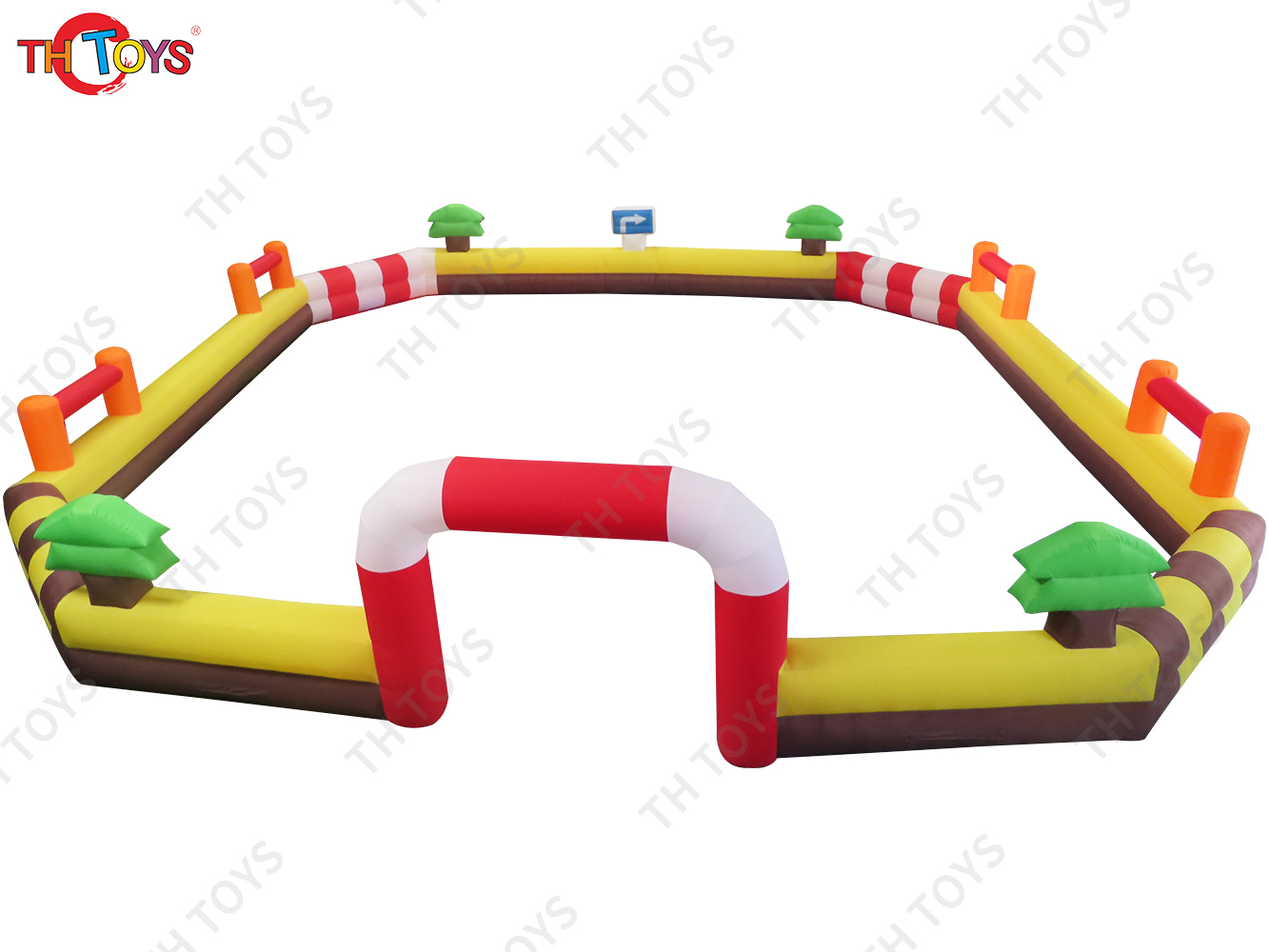 Inflatable Go Kart Race Track/Commercial Inflatable Track for Zorb Ball/Large Kids Adults Bumper Car Racer Arena