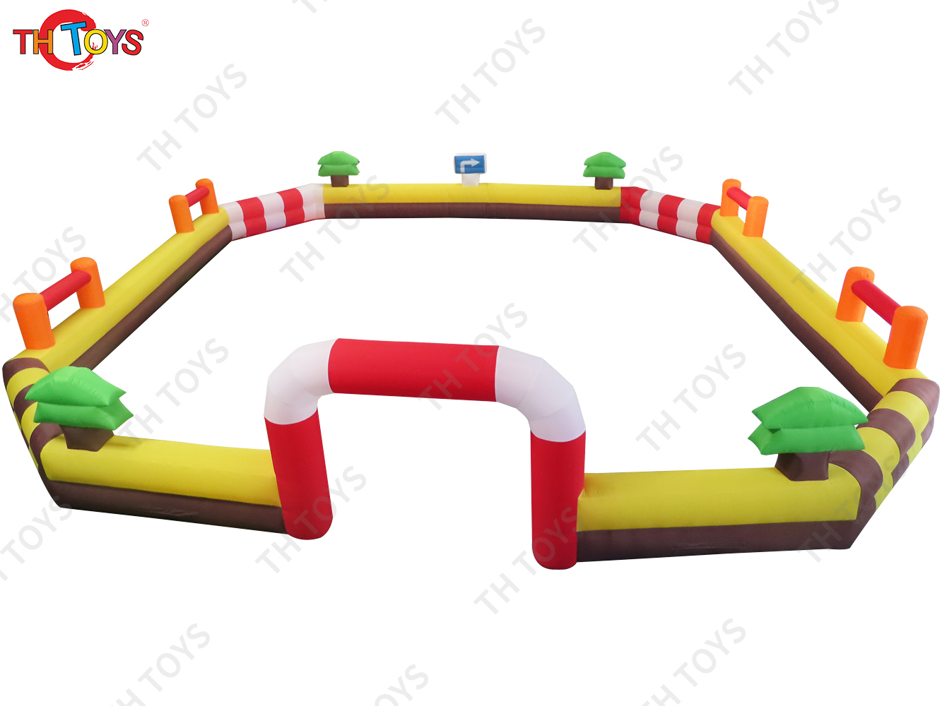 Inflatable Go Kart Race Track/Commercial Inflatable Track for Zorb Ball/Large Kids Adults Bumper Car Racer Arena