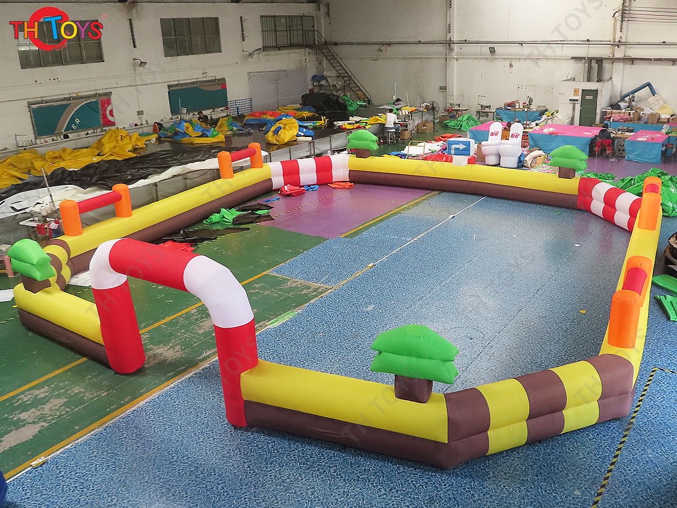 Inflatable Go Kart Race Track/Commercial Inflatable Track for Zorb Ball/Large Kids Adults Bumper Car Racer Arena