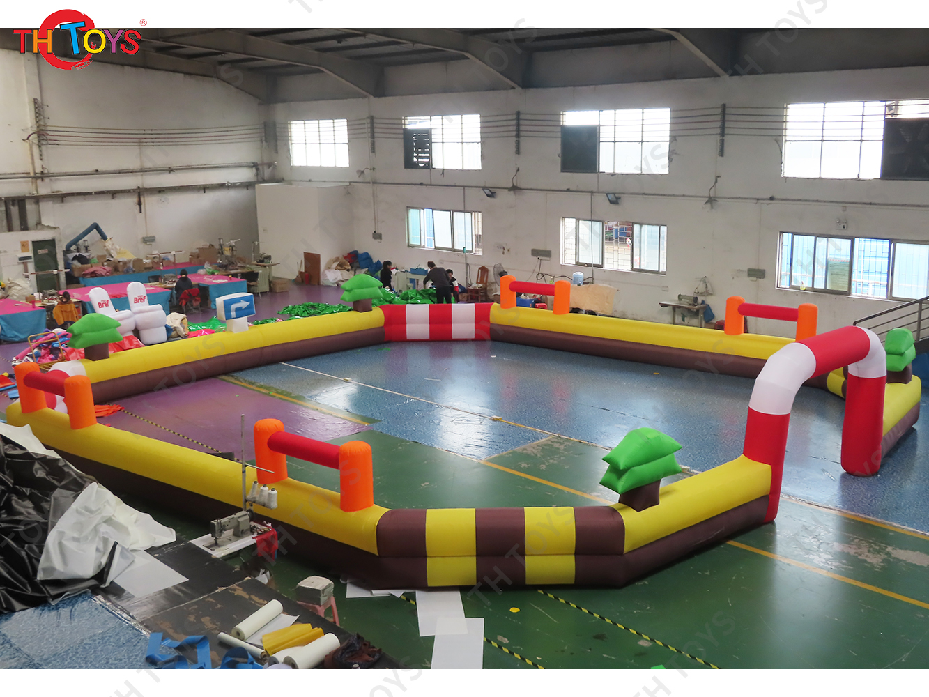 Inflatable Go Kart Race Track/Commercial Inflatable Track for Zorb Ball/Large Kids Adults Bumper Car Racer Arena