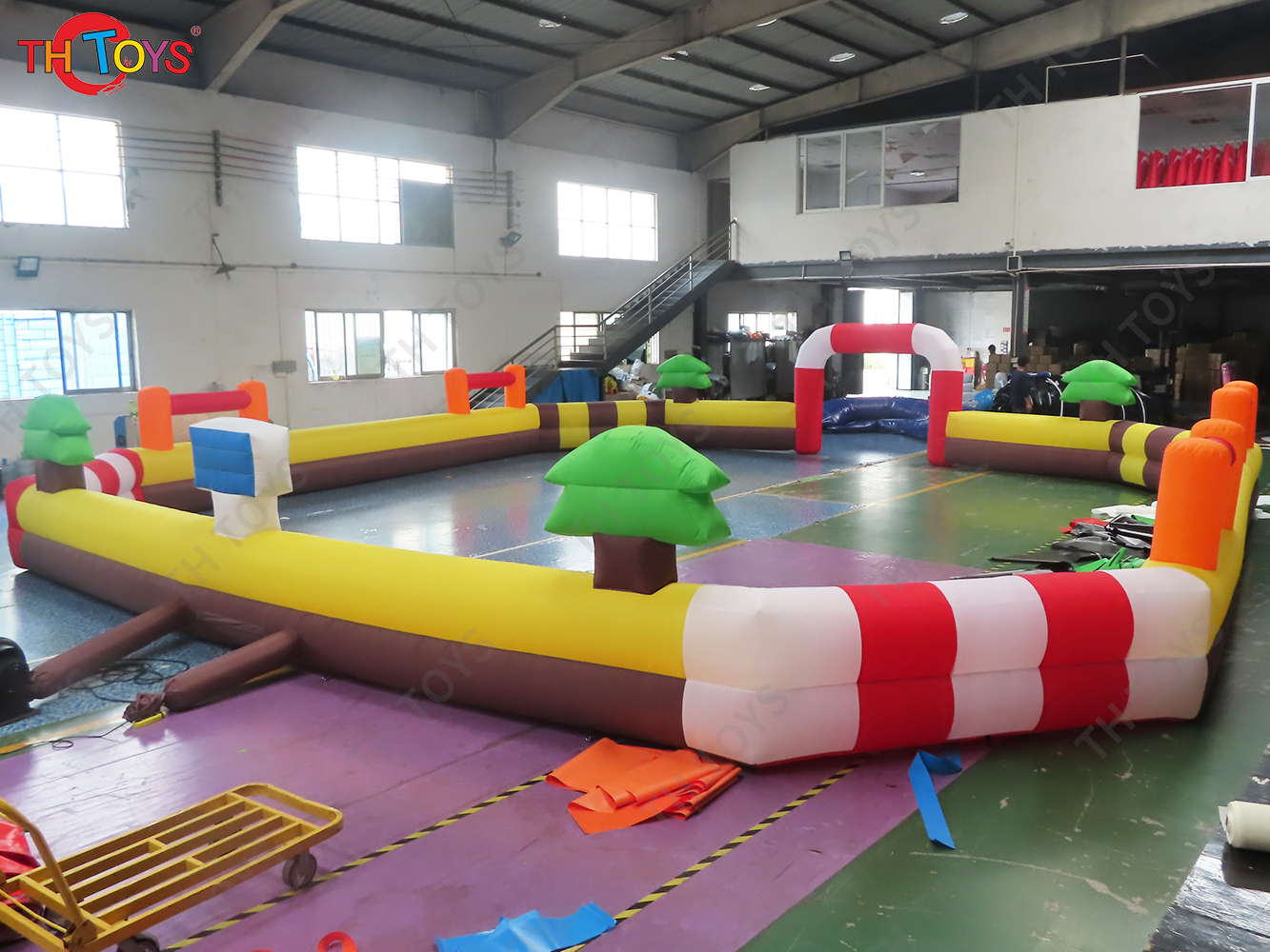 Inflatable Go Kart Race Track/Commercial Inflatable Track for Zorb Ball/Large Kids Adults Bumper Car Racer Arena