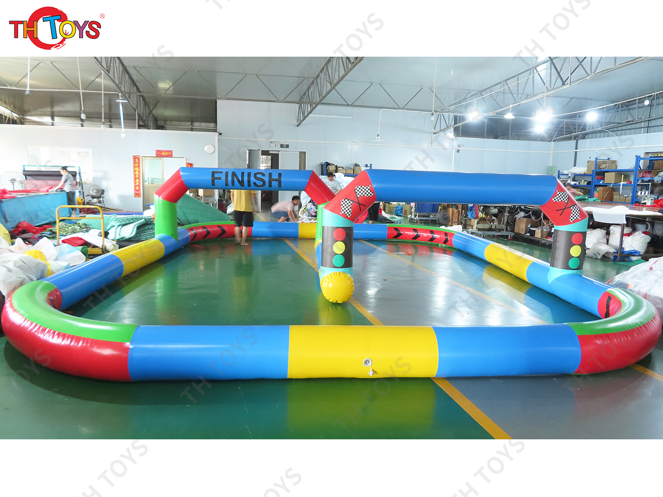 outdoor sports game inflatable race track,inflatable air racing track,inflatable go kart track