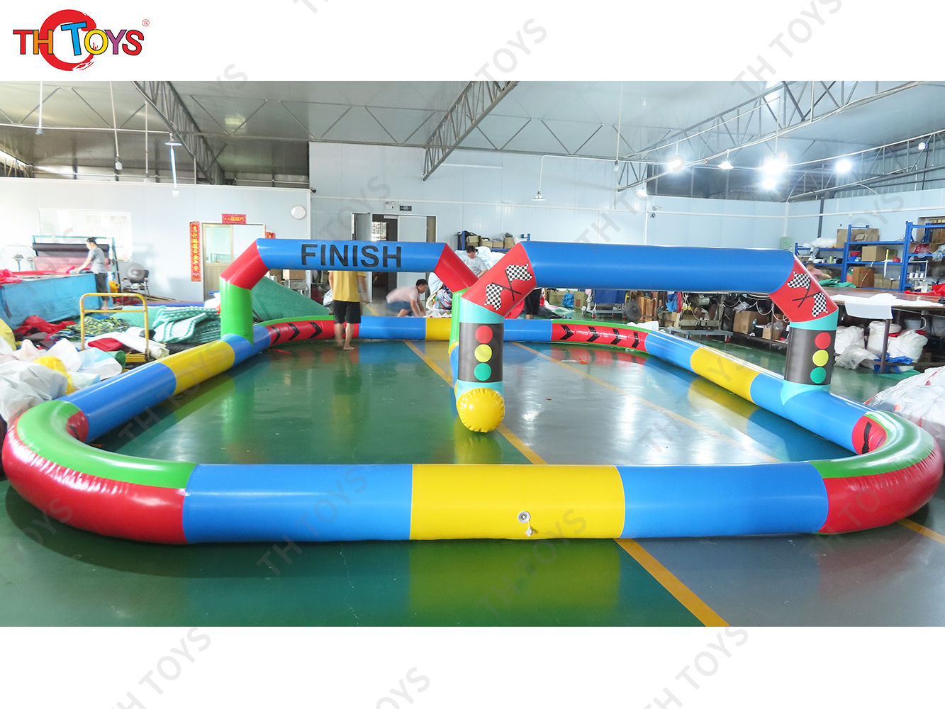 outdoor sports game inflatable race track,inflatable air racing track,inflatable go kart track