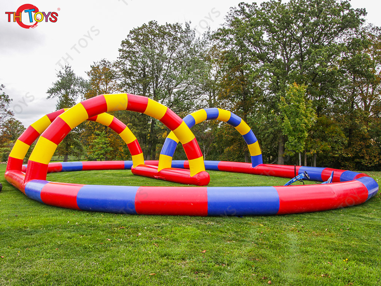 Trike racing Pedal Car racing Inflatable Air Track Rainbow Race Track for Sale