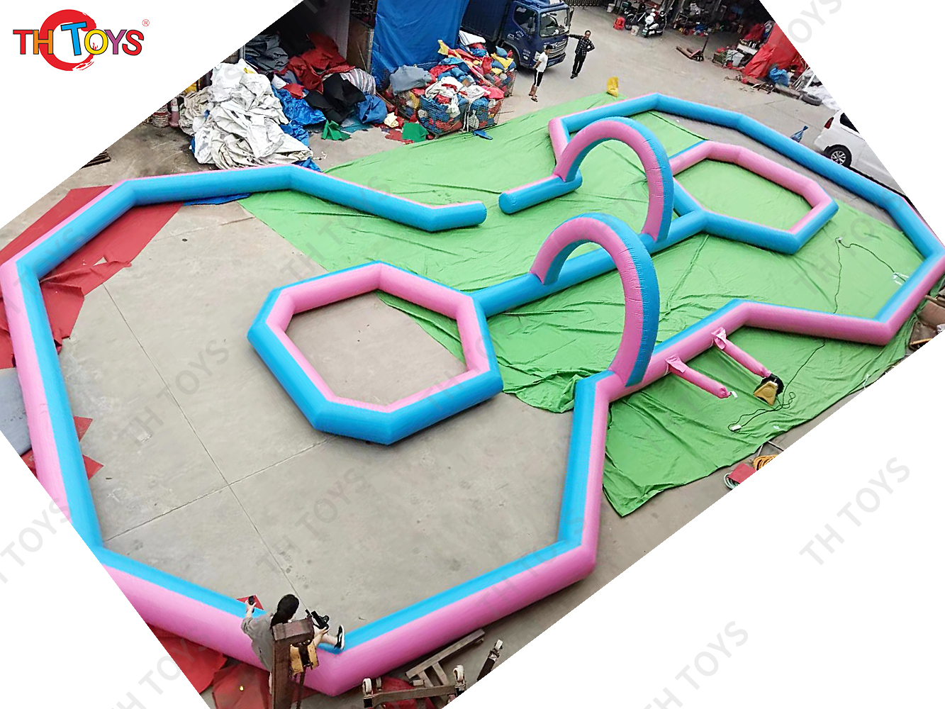 New inflatable go kart race track inflatable zorbball race track, inflatable bumper cars racing track