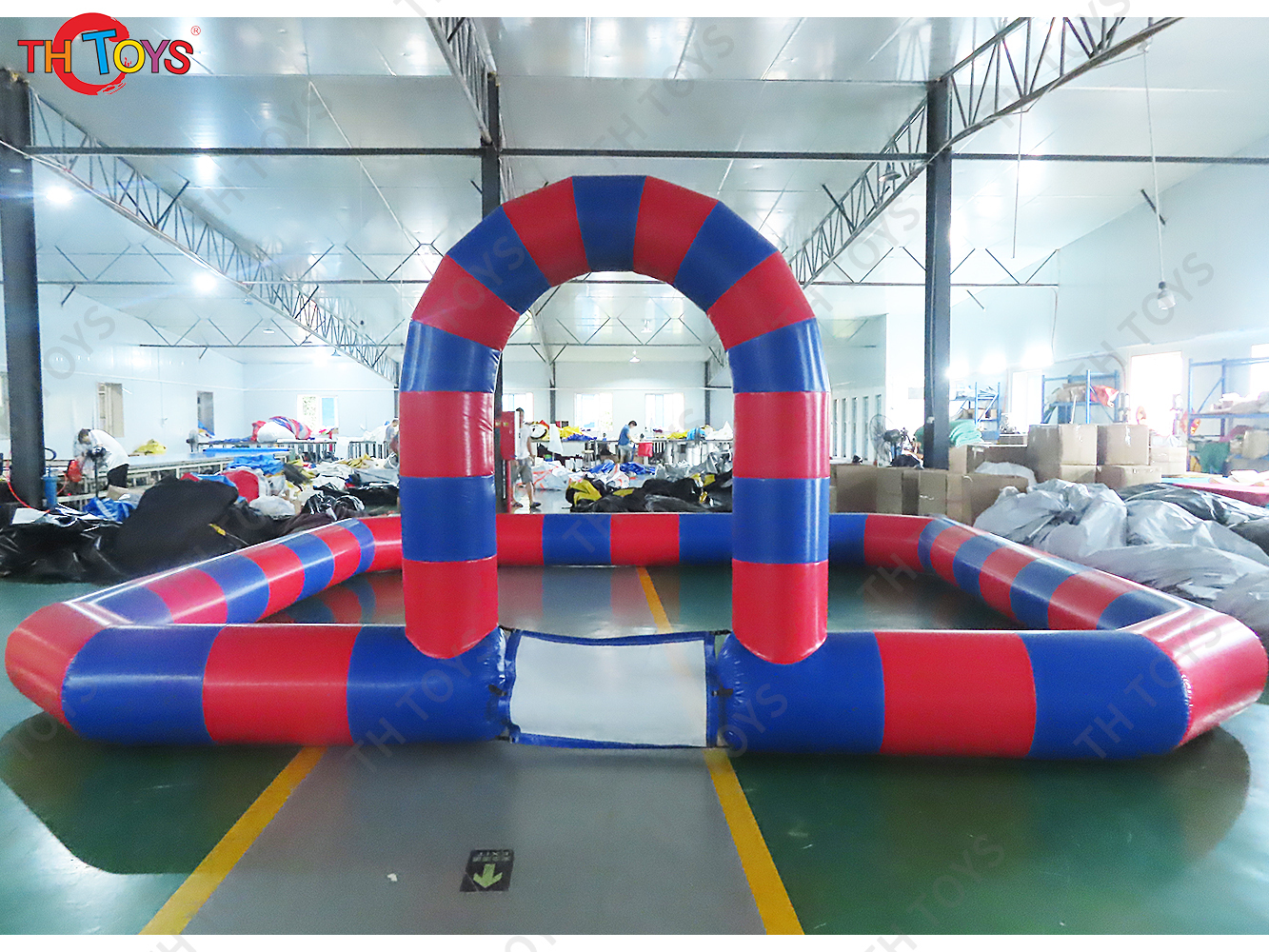 Portable Giant Inflatable Bumper Car Track Go Kart Race Track Custom Made