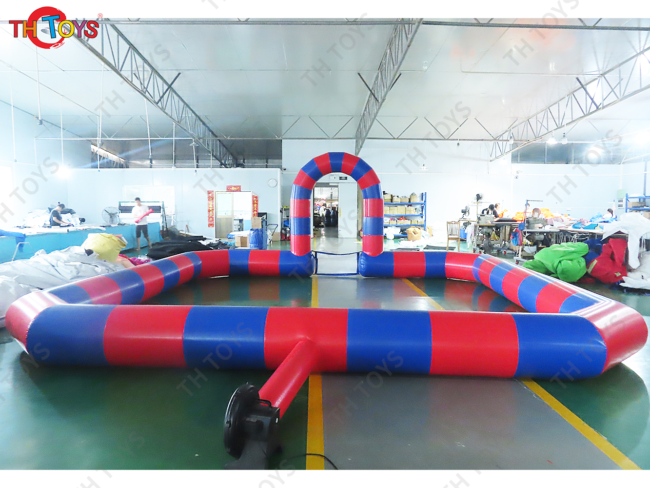 Portable Giant Inflatable Bumper Car Track Go Kart Race Track Custom Made