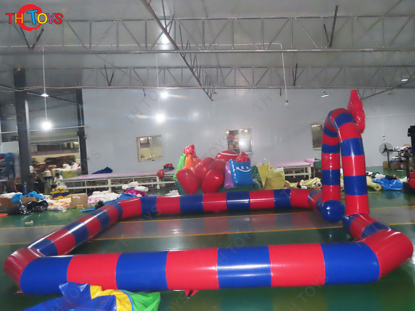 Inflatable Fence Line Amusement Inflatable Bumper Car Go Kart Track Bumper Car Race For Kids Indoor Outdoor Fun