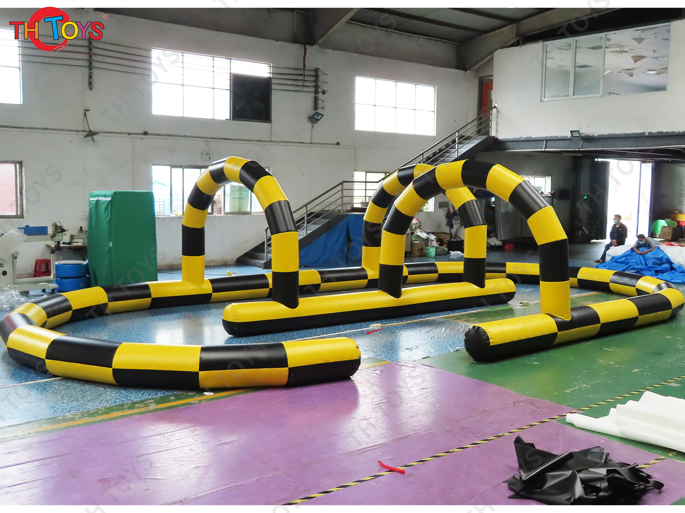 Outdoor Inflatable Bumper Car Go Kart Track Inflatable Zorbing Ball Arena Race Track, RC Car Racing Track