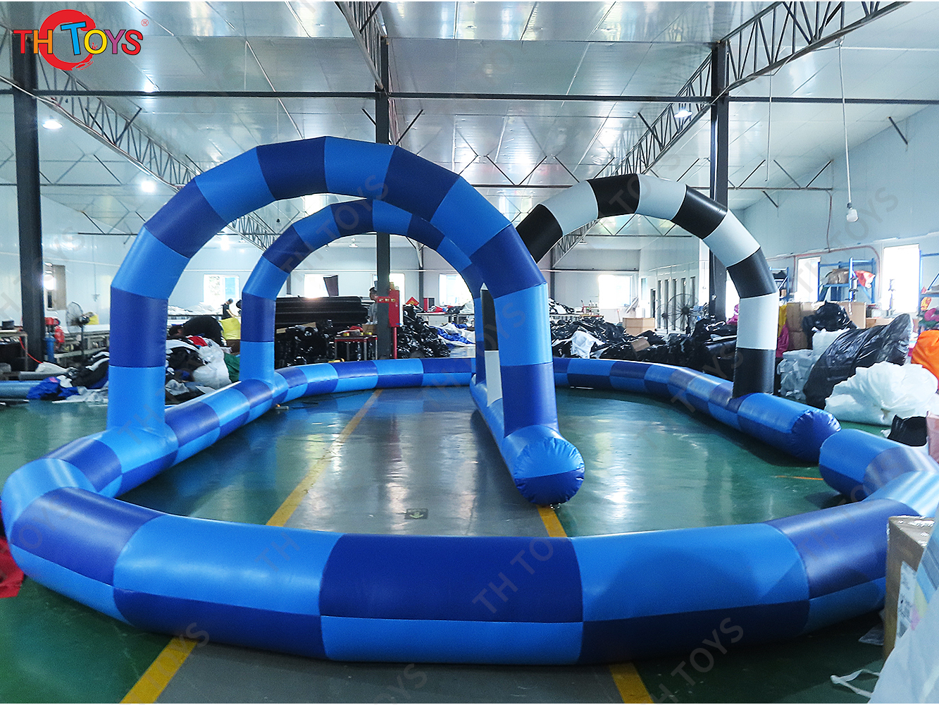 Outdoor Big Inflatable Go Kart Track Inflatable Race Track Zorb Ball Track