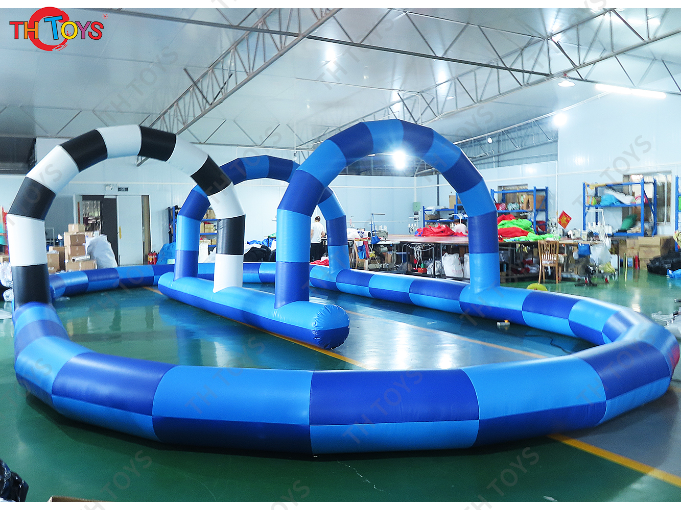 Outdoor Big Inflatable Go Kart Track Inflatable Race Track Zorb Ball Track