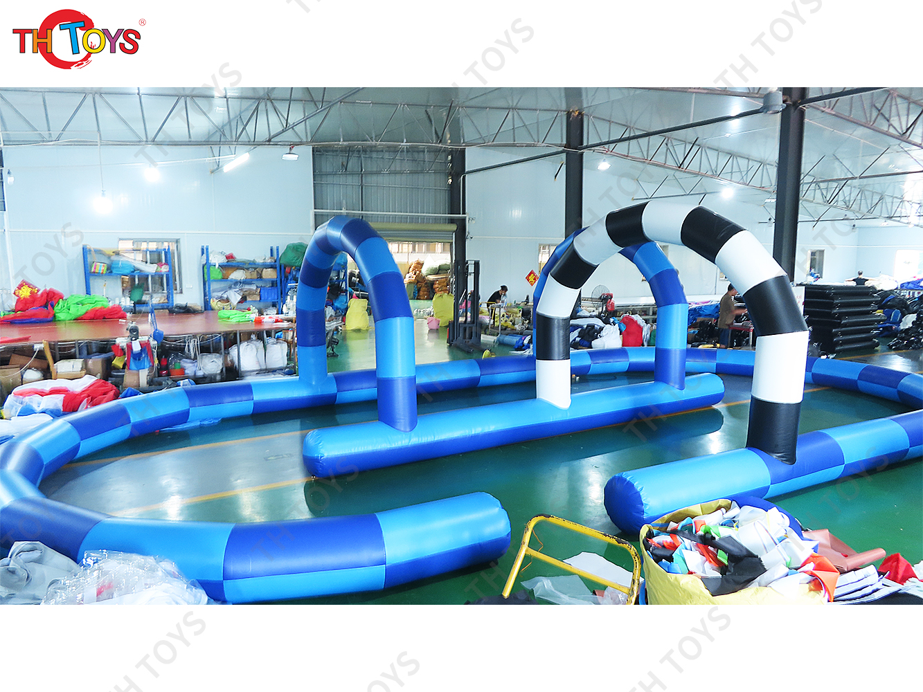Outdoor Big Inflatable Go Kart Track Inflatable Race Track Zorb Ball Track