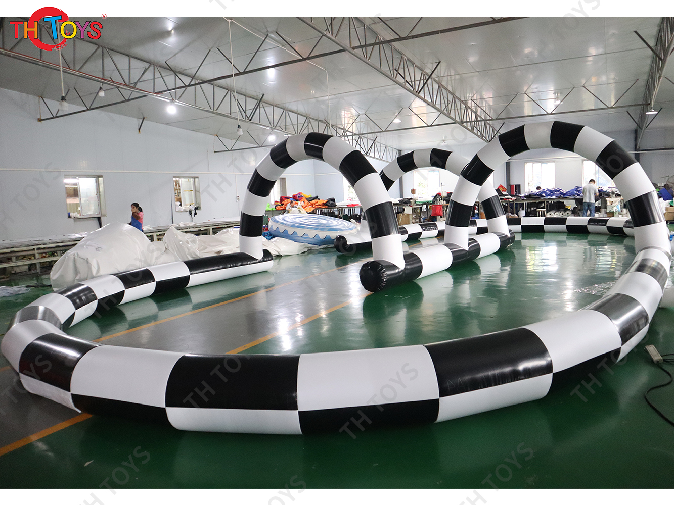 Outdoor Inflatable Bumper Car Go Kart Track Inflatable Zorbing Ball Arena Race Track, RC Car Racing Track