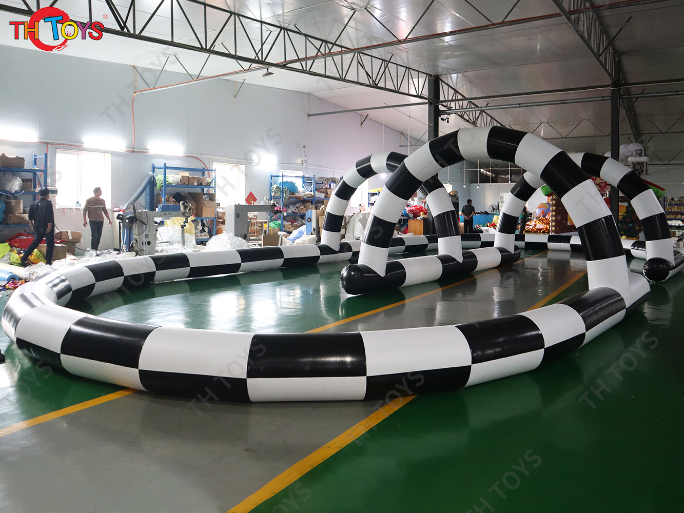 Outdoor Inflatable Bumper Car Go Kart Track Inflatable Zorbing Ball Arena Race Track, RC Car Racing Track