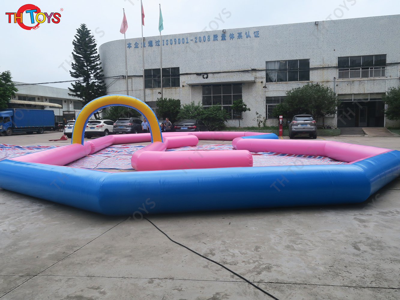 giant outdoor sport games cheap inflatable zorb ball track race track inflatable go kart track
