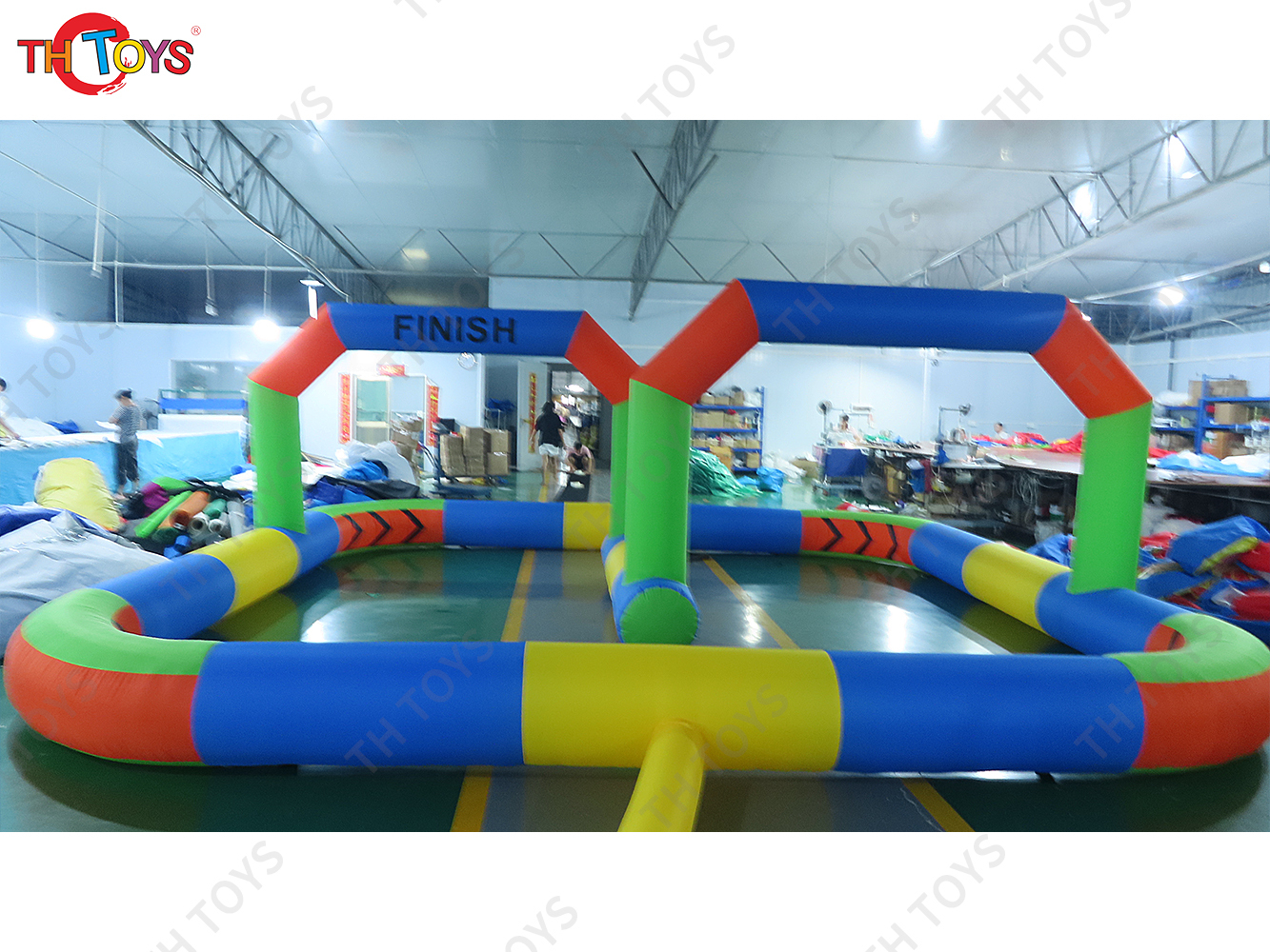 Outdoor Customized Riding Toys Bumper Car Zorb Ball Racing Court Inflatable Go Kart Race Track