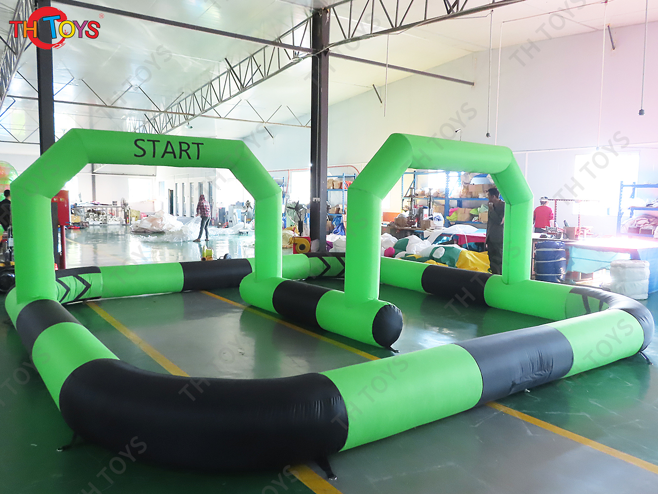 Outdoor Customized Riding Toys Bumper Car Zorb Ball Racing Court Inflatable Go Kart Race Track